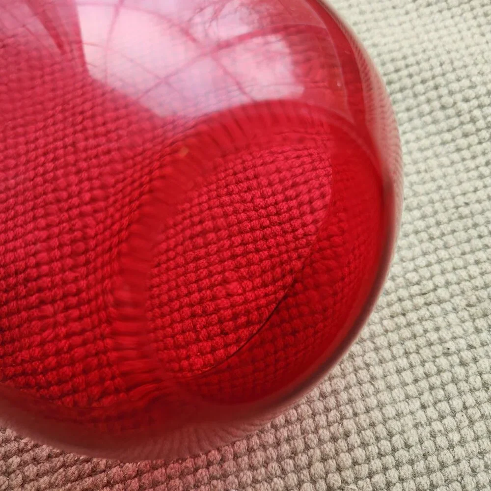 Antique Cranberry Art Glass Finger Bowl Rinser Polished Pontil Base Hand Blown
